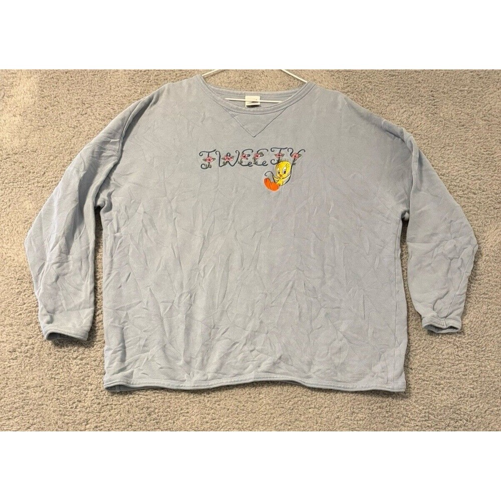Vintage 90s Looney Tunes XL‎ Unisex Pullover Sweatshirt Spell Out